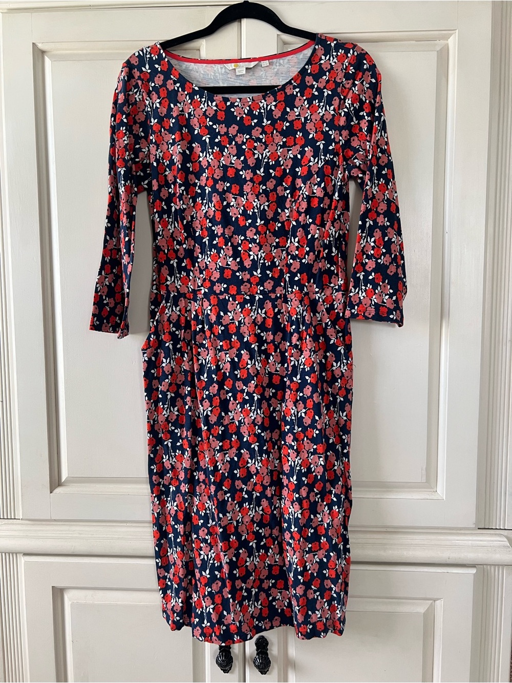Boden Penny Jersey Dress, Poppy Floral Print, Size 8